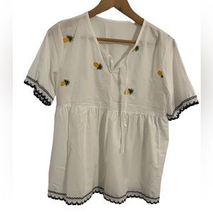 Pineapple smock top size L women’s